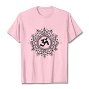 Buddha Stones Symmetry Mandala Om Symbol Pattern Tee Cotton T-shirt - LightPink - 2XL - image 13