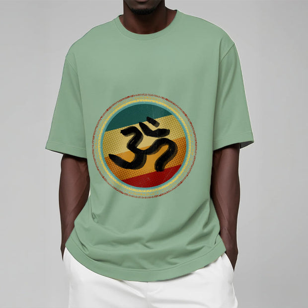 Buddha Stones Vibrant Color Simple Circular Mandala Pattern Om Symbol Tee Cotton T-shirt - image 16