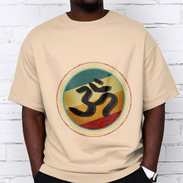 Buddha Stones Vibrant Color Simple Circular Mandala Pattern Om Symbol Tee Cotton T-shirt - image 10