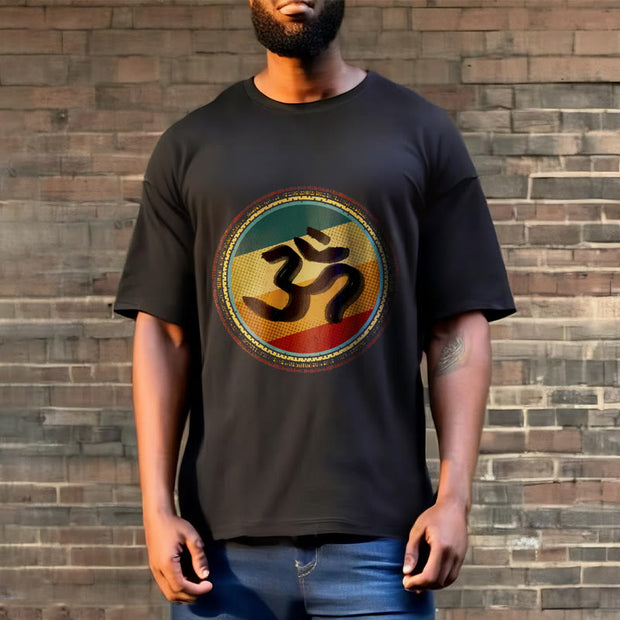 Buddha Stones Vibrant Color Simple Circular Mandala Pattern Om Symbol Tee Cotton T-shirt - image 7
