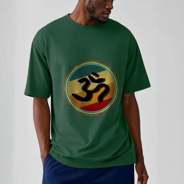 Buddha Stones Vibrant Color Simple Circular Mandala Pattern Om Symbol Tee Cotton T-shirt - image 12