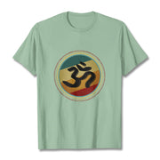 Buddha Stones Vibrant Color Simple Circular Mandala Pattern Om Symbol Tee Cotton T-shirt - PaleGreen - 2XL - image 15