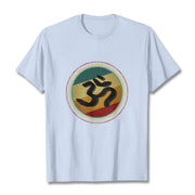 Buddha Stones Vibrant Color Simple Circular Mandala Pattern Om Symbol Tee Cotton T-shirt - LightCyan - 2XL - image 19