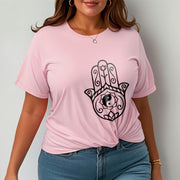 Buddha Stones Hamsa Hand Yin Yang Pattern Om Symbol Tee Cotton T-shirt - image 14