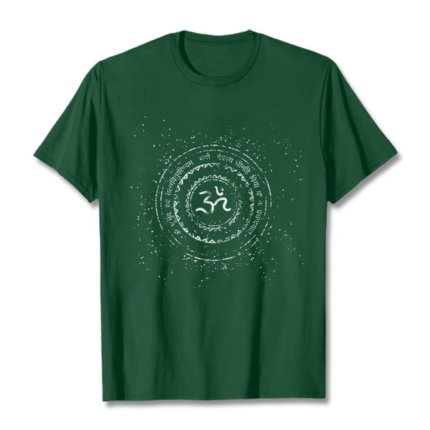 Buddha Stones Mandala Om Symbol Mantra Pattern Tee Cotton T-shirt - ForestGreen - 2XL - image 11