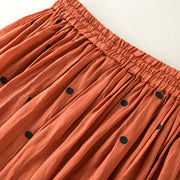 Buddha Stones Artistic Vintage Dot Pattern Women's Pleated Skirt - image 39