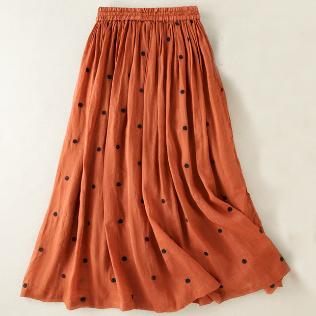 Buddha Stones Artistic Vintage Dot Pattern Women's Pleated Skirt - image 34