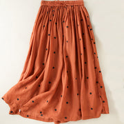 Buddha Stones Artistic Vintage Dot Pattern Women's Pleated Skirt - Chocolate - US8-10，UK/AU12-14，EU40-42 (2XL) - image 33