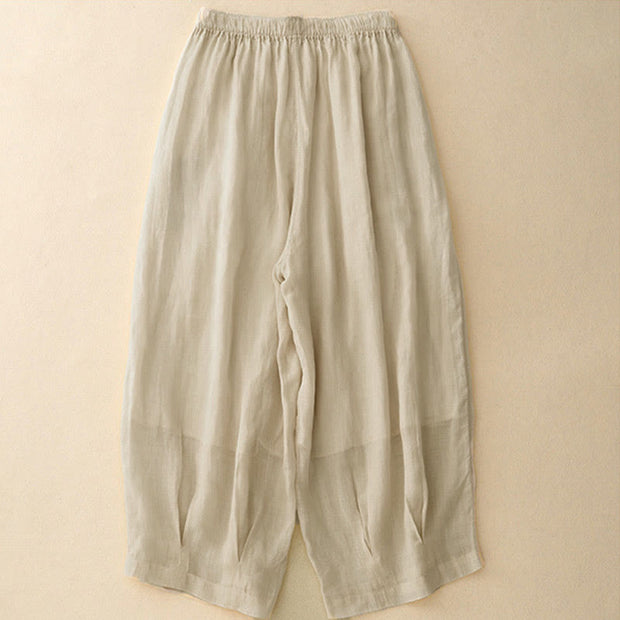 Buddha Stones Casual Loose Double Layer 7-8 Length Cropped Pants Women's Pants With Pockets - image 26