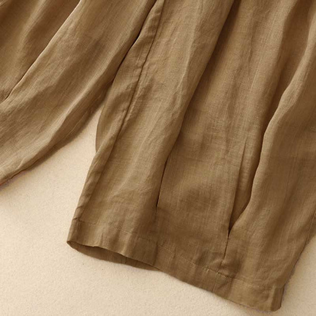 Buddha Stones Casual Loose Double Layer 7-8 Length Cropped Pants Women's Pants With Pockets - image 2