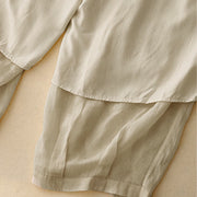 Buddha Stones Casual Loose Double Layer 7-8 Length Cropped Pants Women's Pants With Pockets - image 25