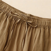 Buddha Stones Casual Loose Double Layer 7-8 Length Cropped Pants Women's Pants With Pockets - image 5