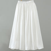 Buddha Stones Summer Retro Pure Color Tassel Design Women's Skirt With Pockets - image 7