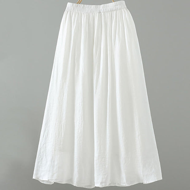 Buddha Stones Summer Retro Pure Color Tassel Design Women's Skirt With Pockets - image 7