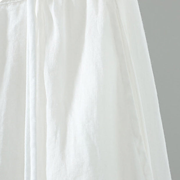 Buddha Stones Summer Retro Pure Color Tassel Design Women's Skirt With Pockets - image 8
