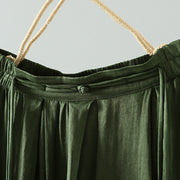 Buddha Stones Summer Retro Pure Color Tassel Design Women's Skirt With Pockets - image 15