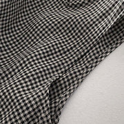 Buddha Stones Casual Plain Handmade Plaid Midi Dress Cotton Sleeveless Dress With Pockets - image 16