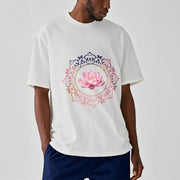 Buddha Stones Mandala Pink Lotus Pattern Tee Cotton T-shirt - image 7