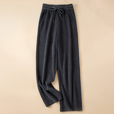 Buddha Stones Women's Fall Pure Color Wide Leg Cotton Pants With Pockets - MidnightBlue - US14，UK/AU18，EU46 (4XL) - image 1