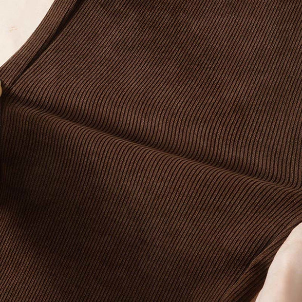 Buddha Stones Women's Fall Pure Color Wide Leg Cotton Pants With Pockets - image 10