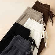 Buddha Stones Women's Fall Pure Color Wide Leg Cotton Pants With Pockets - image 20