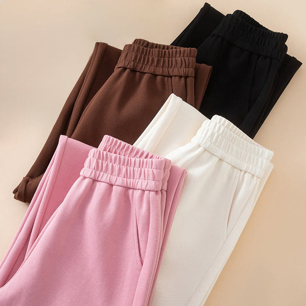 Buddha Stones Women's Plain High Waist Design Wide Leg Cotton Pants With Pockets - image 19