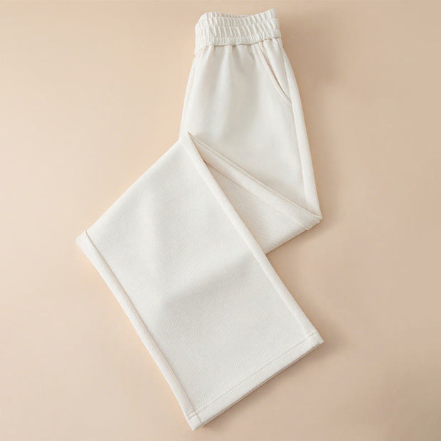 Buddha Stones Women's Plain High Waist Design Wide Leg Cotton Pants With Pockets - FloralWhite - US12，UK/AU16，EU44 (3XL) - image 4