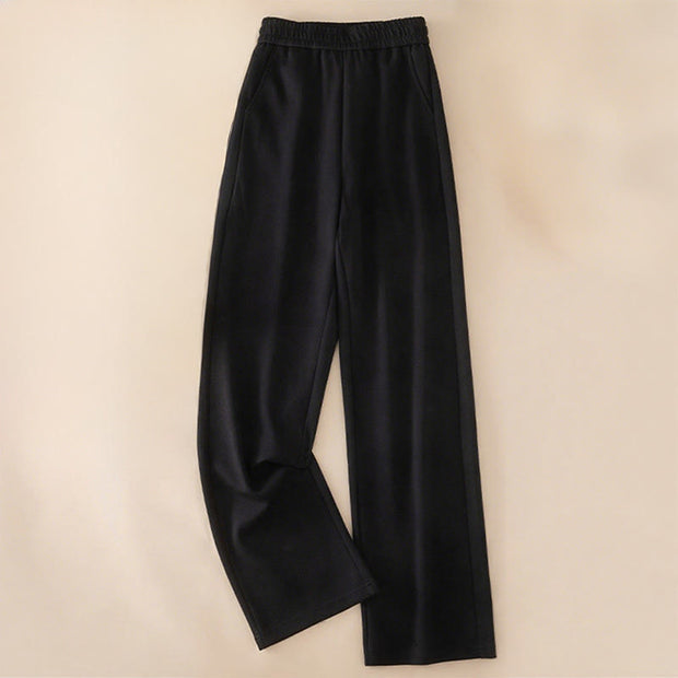 Buddha Stones Women's Plain High Waist Design Wide Leg Cotton Pants With Pockets - Black - US12，UK/AU16，EU44 (3XL) - image 12