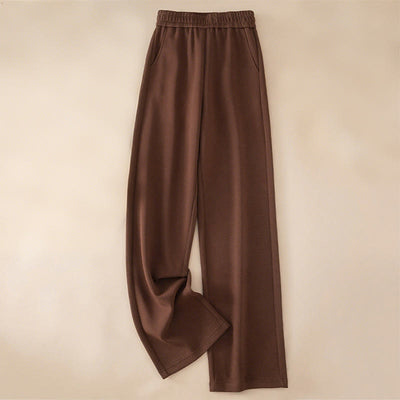 Buddha Stones Women's Plain High Waist Design Wide Leg Cotton Pants With Pockets - Sienna - US12，UK/AU16，EU44 (3XL) - image 1