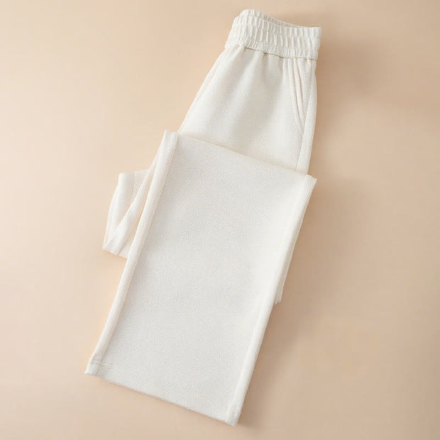 Buddha Stones Women's Plain High Waist Design Wide Leg Cotton Pants With Pockets - image 6