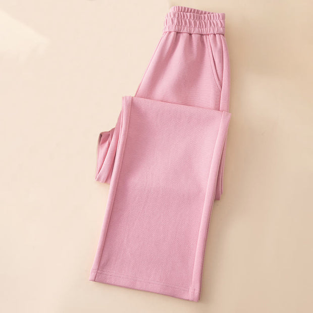 Buddha Stones Women's Plain High Waist Design Wide Leg Cotton Pants With Pockets - image 16