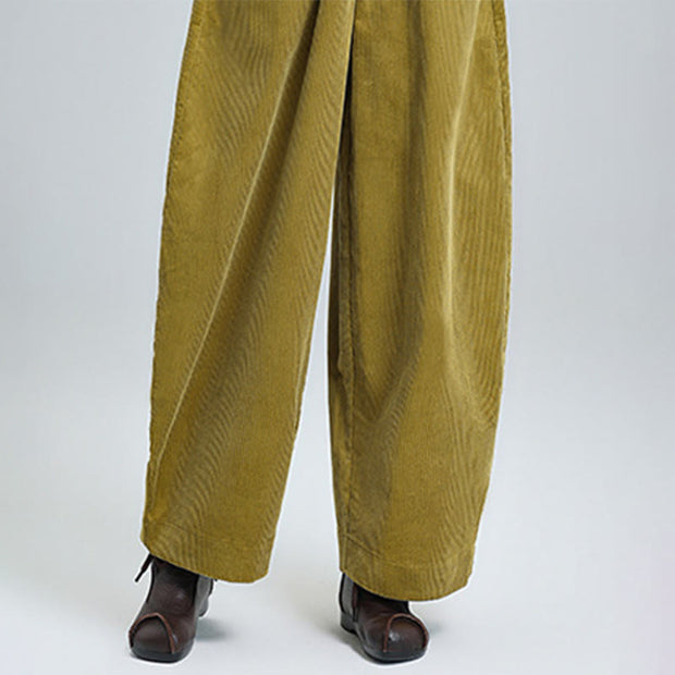Buddha Stones Women's Fall Plain Ankle-Length Simple DesignCorduroy Cotton Pants With Pockets - image 14