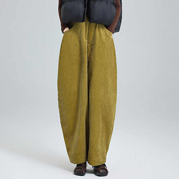 Buddha Stones Women's Fall Plain Ankle-Length Simple DesignCorduroy Cotton Pants With Pockets - image 12