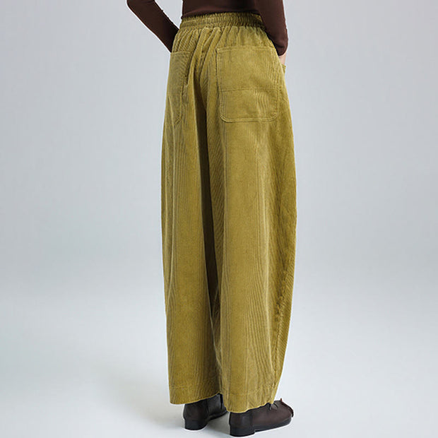 Buddha Stones Women's Fall Plain Ankle-Length Simple DesignCorduroy Cotton Pants With Pockets - image 10