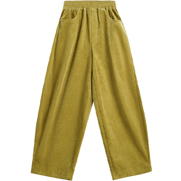 Buddha Stones Women's Fall Plain Ankle-Length Simple DesignCorduroy Cotton Pants With Pockets - image 19