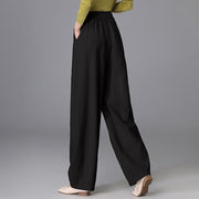 Buddha Stones Women's Casual Vintage Plain Drawstring Carrot Design Cotton Linen Pants With Pockets - image 11