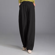 Buddha Stones Women's Casual Vintage Plain Drawstring Carrot Design Cotton Linen Pants With Pockets - image 9