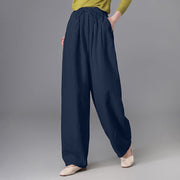 Buddha Stones Women's Casual Vintage Plain Drawstring Carrot Design Cotton Linen Pants With Pockets - image 21