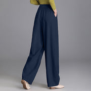 Buddha Stones Women's Casual Vintage Plain Drawstring Carrot Design Cotton Linen Pants With Pockets - image 22