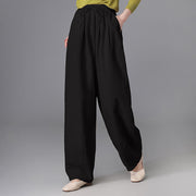 Buddha Stones Women's Casual Vintage Plain Drawstring Carrot Design Cotton Linen Pants With Pockets - image 10