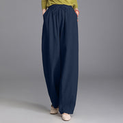 Buddha Stones Women's Casual Vintage Plain Drawstring Carrot Design Cotton Linen Pants With Pockets - image 20
