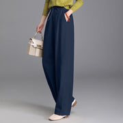 Buddha Stones Women's Casual Vintage Plain Drawstring Carrot Design Cotton Linen Pants With Pockets - image 23