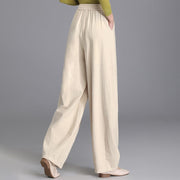 Buddha Stones Women's Casual Vintage Plain Drawstring Carrot Design Cotton Linen Pants With Pockets - image 4