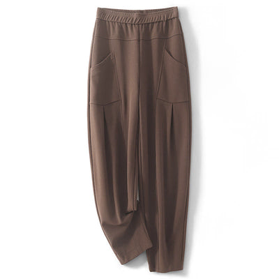 Buddha Stones Women's Casual Vintage Patchwork High Waist Design Thermal Pants With Pockets - Sienna - US8-10，UK/AU12-14，EU40-42 (2XL) - image 1