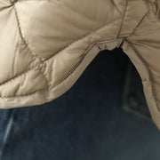Buddha Stones Women's Fall Plain Diamond Quilted Design Cotton Thermal Jacket With Pockets - image 7