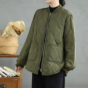 Buddha Stones Women's Casual Plain Zipper Design Cotton Jacket With Pockets - image 4