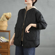 Buddha Stones Women's Casual Plain Zipper Design Cotton Jacket With Pockets - image 12