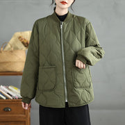 Buddha Stones Women's Casual Plain Zipper Design Cotton Jacket With Pockets - image 5