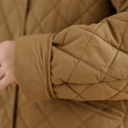 Buddha Stones Women's Casual Plain Buttons Design Cotton Thermal Diamond-quilted Jacket With Pockets - image 8