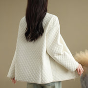 Buddha Stones Women's Vintage Buttons Simple Design Long Sleeve Cotton Jacket With Pockets - image 11